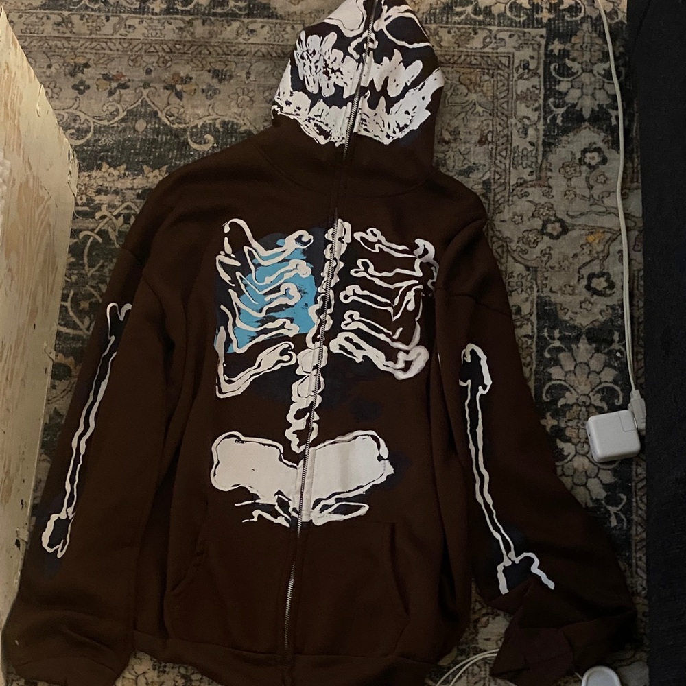 Brown Skeleton Hoodie